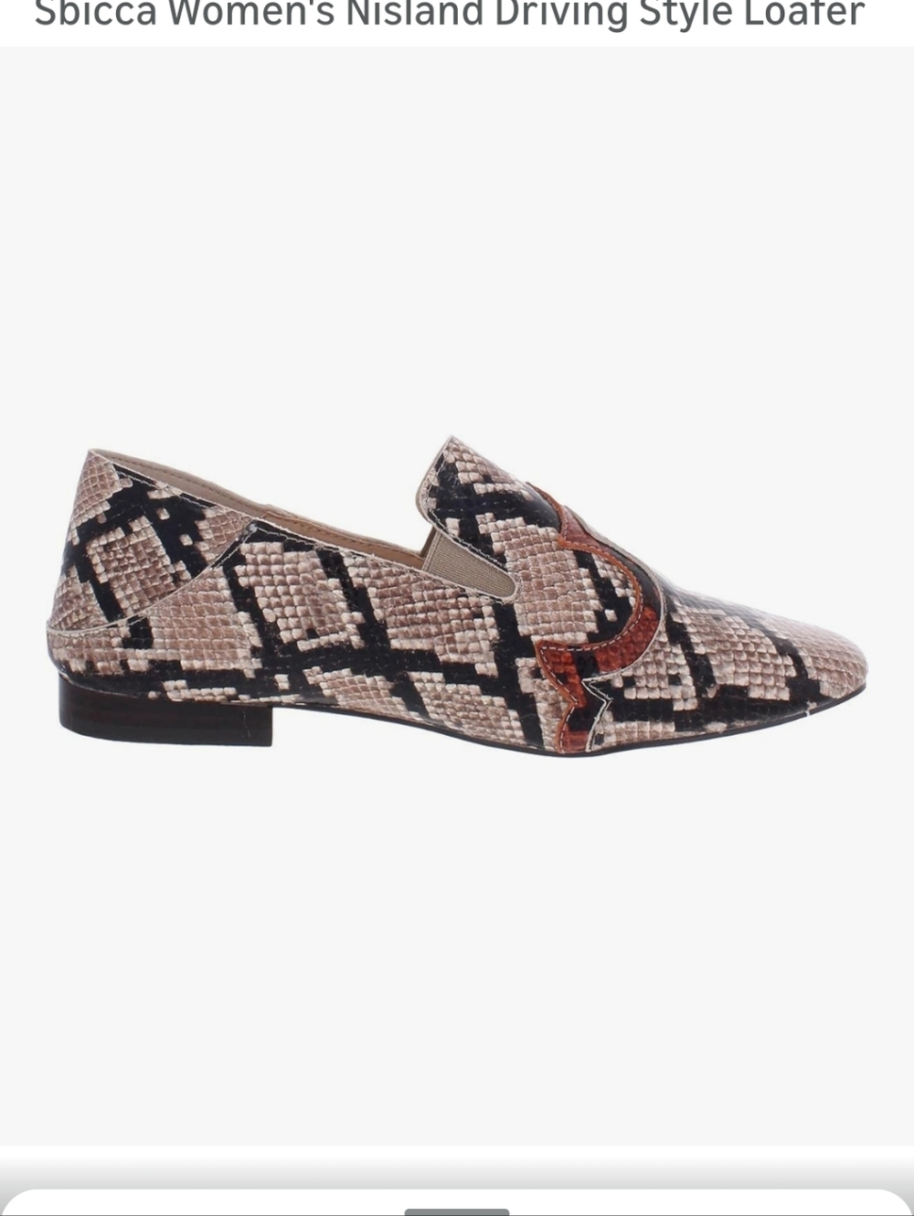 Sbicca Women's Nisland Driving Style Leather Loafer Size 7 NEW Going Out Snake - Picture 2 of 10